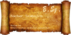 Bacher Szabolcs névjegykártya