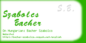 szabolcs bacher business card